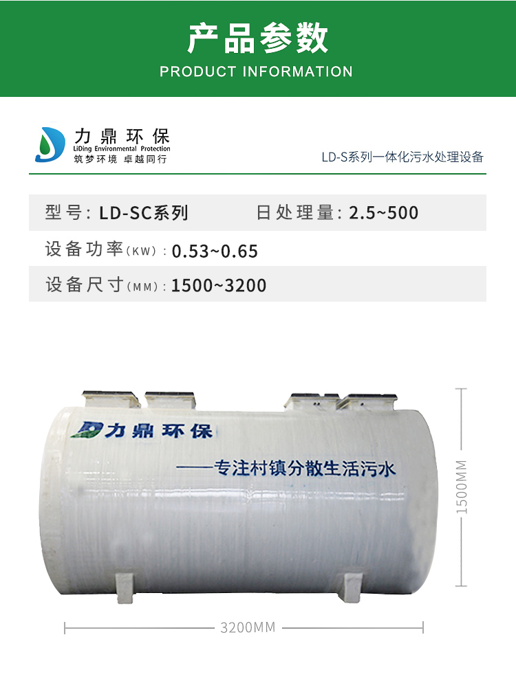 LD-SC農村污水處理設備參數表